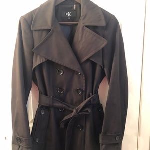 Calvin Klein Short Black Trench Coat